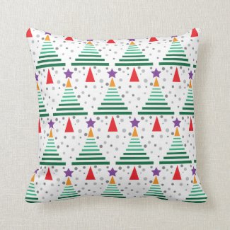Modern Christmas Trees Pattern Throw Pillow