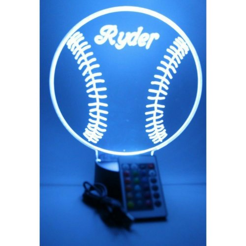Baseball Sports Night Light Lamp LED Personalized