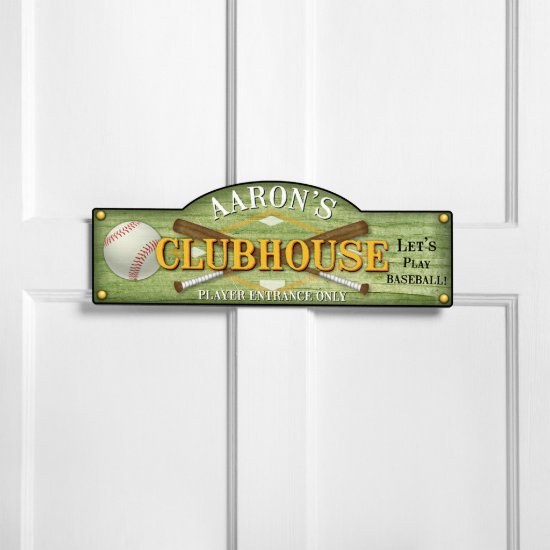 Personalized Baseball Clubhouse Room Sign