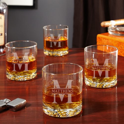 Set of 4 Buckman Marble Base Whiskey Glasses