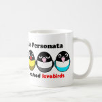 Cute Black-masked lovebirds cartoon mug