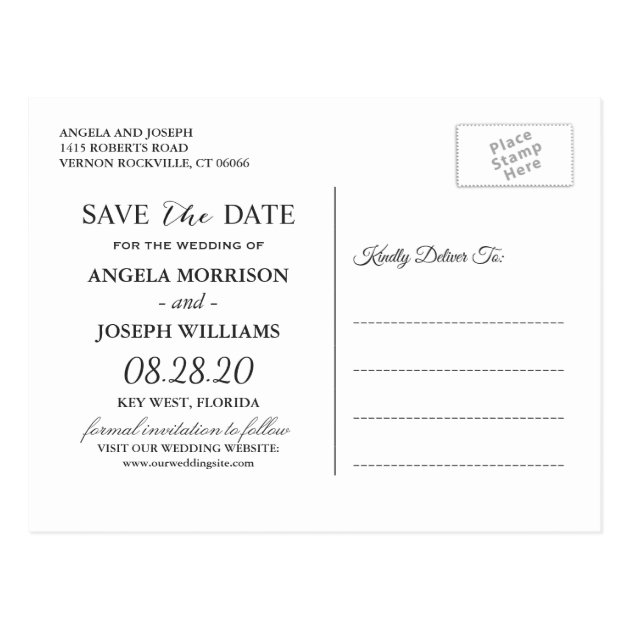 Tropical Flamingos Floral Wedding Save The Date Postcard