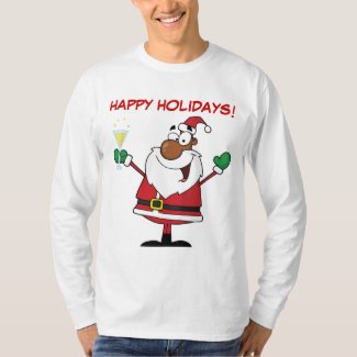 Happy Holidays Toast from Black Santa Sweatshirt