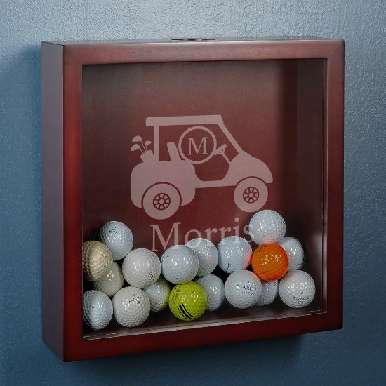 Personalized Golf Cart Shadow Box Display