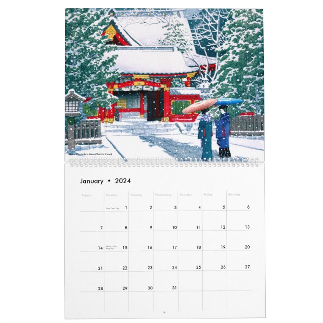 Kawase Hasui Scenery Calendar (Jan 2024)