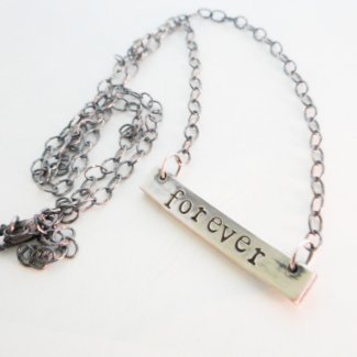 Personalized Silver Bar Necklace Solid sterling silver 18