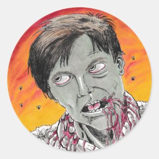 Dawn Of The Dead Flyboy Zombie Classic Round Sticker