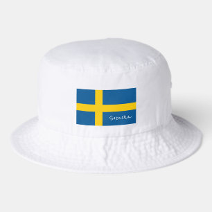 Svenska bucket hat with Swedish flag of Sweden