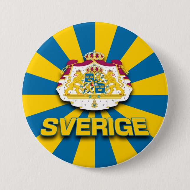Sverige Coat of Arms Button (Front)
