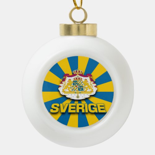 Sverige Coat of Arms Ceramic Ball Christmas Ornament