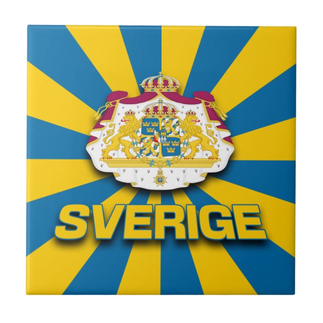 Sverige Coat of Arms Ceramic Tile (Front)