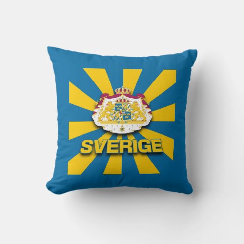 Sverige Coat of Arms Throw Pillow