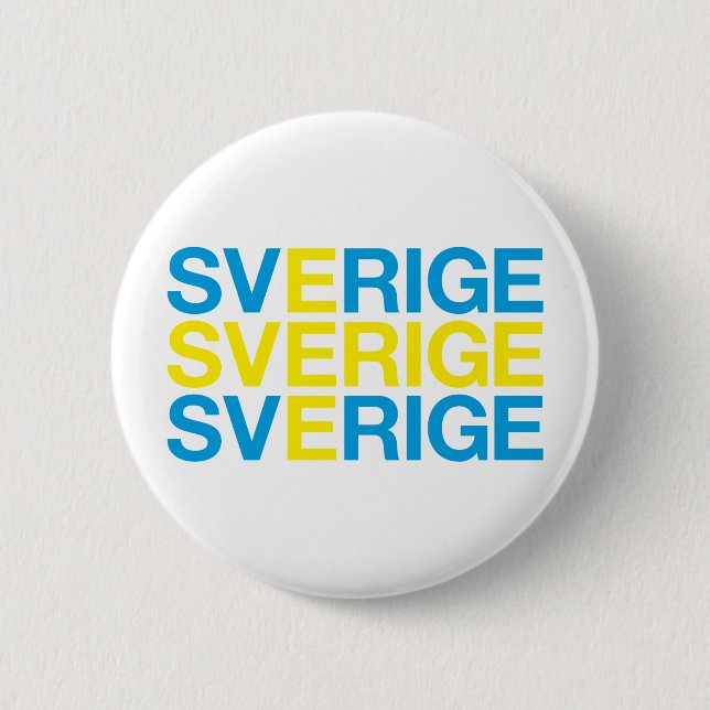 SVERIGE Flag Button (Front)