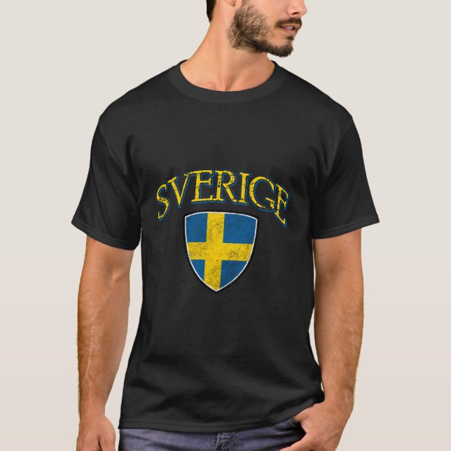 Sverige Flag Of Sweden T-Shirt (Front)