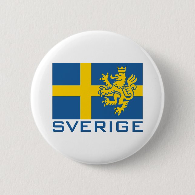 Sverige Flag Pinback Button (Front)