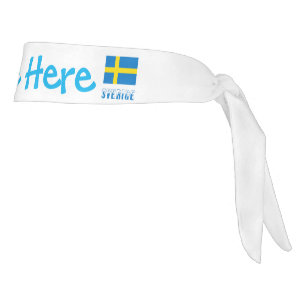 Sverige och Svensk Flagga med Blue Personalized  Tie Headband