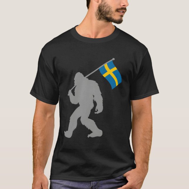 Sverige Or Swedish Flag On Sweden Flag T-Shirt (Front)