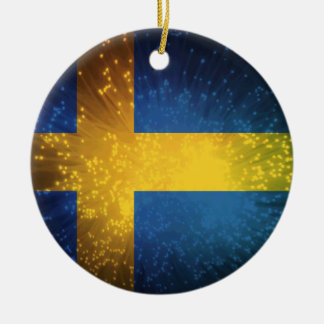 Sverige; Sweden Flag Ceramic Ornament