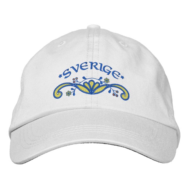 Sverige: Sweden Flourish Embroidered Baseball Cap (Front)