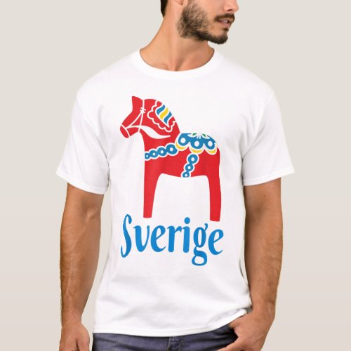 Sverige Sweden Swedish Dala Horse Dalecarlian hors T_Shirt