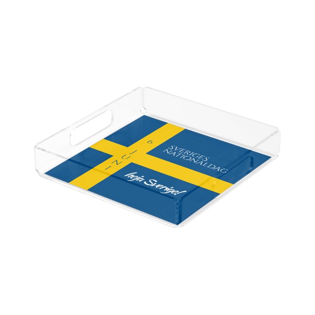 Sveriges Nationaldag Swedish National Day Flag Acrylic Tray (Angled)