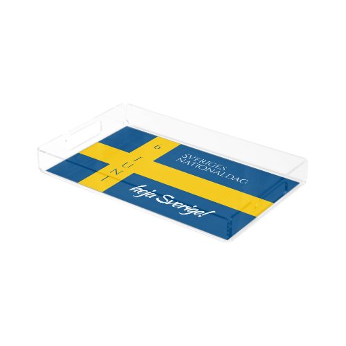 Sveriges Nationaldag Swedish National Day Flag Acrylic Tray