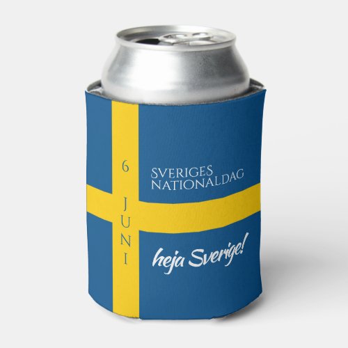 Sveriges Nationaldag Swedish National Day Flag Can Cooler