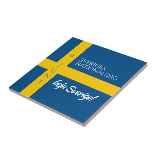 Sveriges Nationaldag Swedish National Day Flag Ceramic Tile