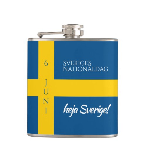 Sveriges Nationaldag Swedish National Day Flag Flask