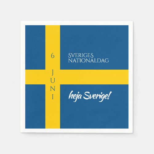 Sveriges Nationaldag Swedish National Day Flag Napkins