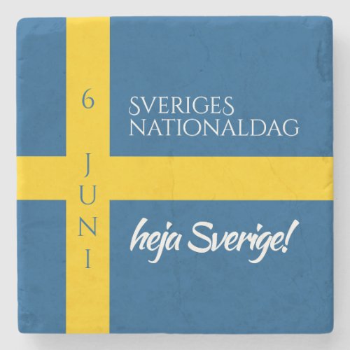 Sveriges Nationaldag Swedish National Day Flag Stone Coaster