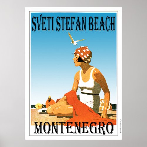 Sveti Stefan beach Montenegro Poster