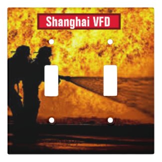 SVFD Firefighter Flames Double Light Switch Cover