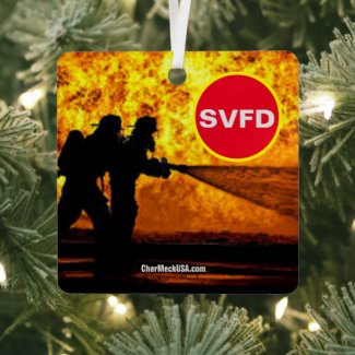 SVFD Flames Metal Ornament