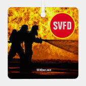 SVFD Flames Metal Ornament (Back)