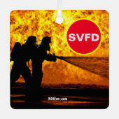 SVFD Flames Metal Ornament (Front)