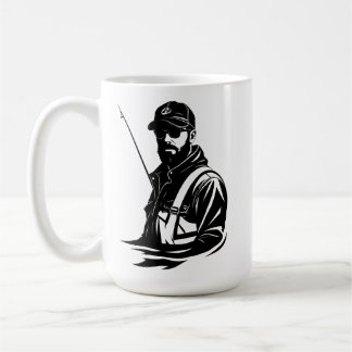 SVG Custom Fly Fisherman And Rod Coffee Mug