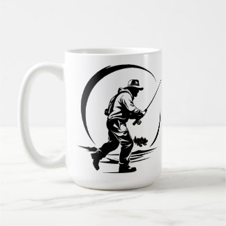 SVG Custom Fly Fisherman And Rod Coffee Mug