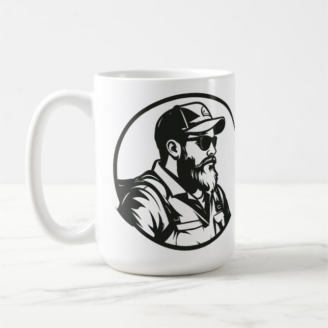 SVG Custom Fly Fisherman And Rod Coffee Mug (Left)