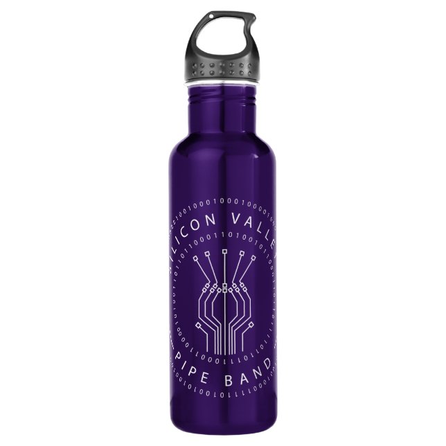 SVPB Bage Logo (in white) Stainless Steel Water Bottle (Front)