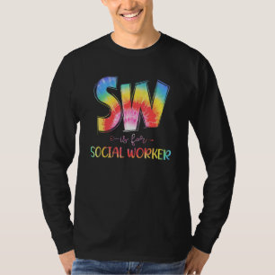 SW Is For Social Worker Tie Dye Back to School Tea T-Shirt