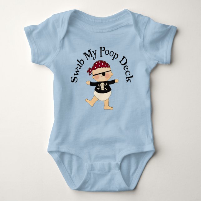 Swab My Poop Deck Baby Bodysuit (Front)