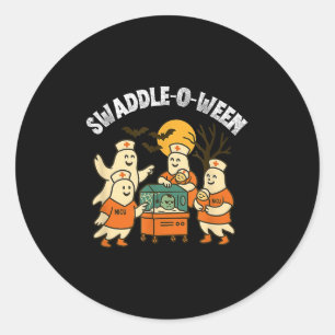 Swaddle-o-ween Nicu Nurse Halloween Neonatal Fall Classic Round Sticker