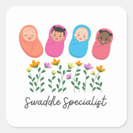 Swaddle Specialist NICU Nurse NeoNatal Square Sticker