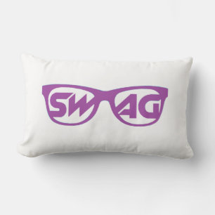 Swag 2 Sided Purple and White Pillow