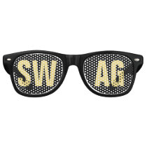 'SWAG' Black and Gold Party Retro Sunglasses 'SWAG' Black and Gold Party Retro Sunglasses