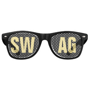 'SWAG' Black and Gold Party Retro Sunglasses