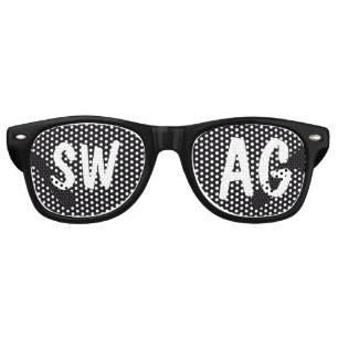 SWAG Black and White Party Retro Sunglasses