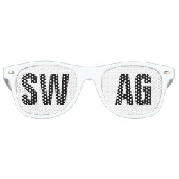 &#39;SWAG&#39; Black and White Party Retro Sunglasses