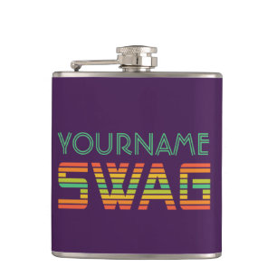 SWAG custom monogram flask